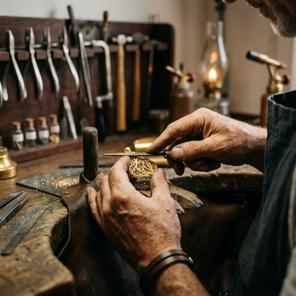 Artisan crafting jewelry